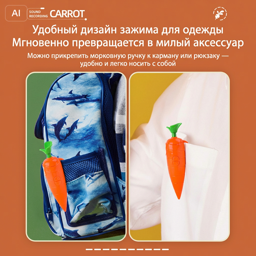 Морковный диктофон-ручка | креативный подарочный гаджет | SOKHOF